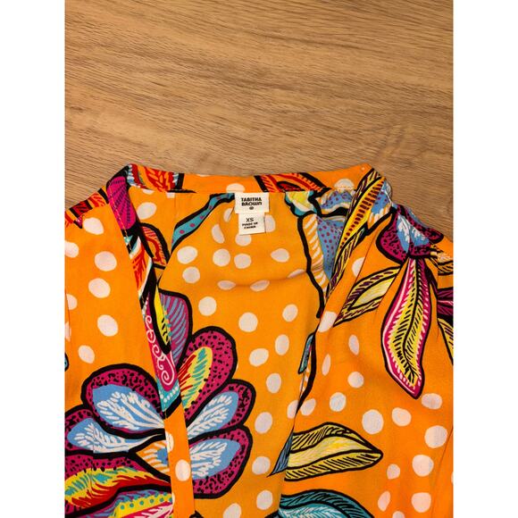 Tabitha Brown orange floral robe size XS - Picture 4 of 5